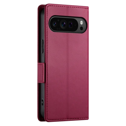 For Google Pixel 9 Pro Side Buckle Magnetic Frosted Leather Phone Case(Wine Red) by buy2fix