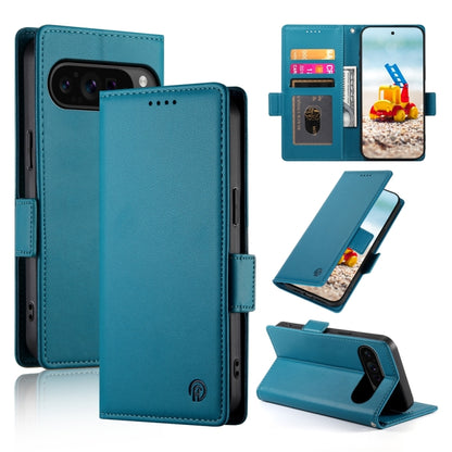 For Google Pixel 9 Pro Side Buckle Magnetic Frosted Leather Phone Case(Blue) by buy2fix