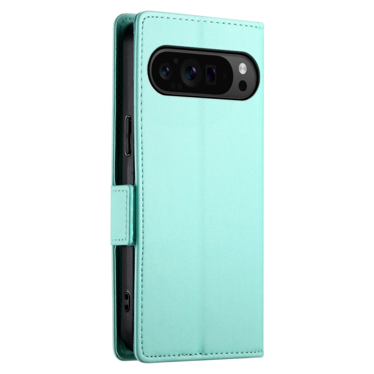 For Google Pixel 9 Pro Side Buckle Magnetic Frosted Leather Phone Case(Mint Green) by buy2fix
