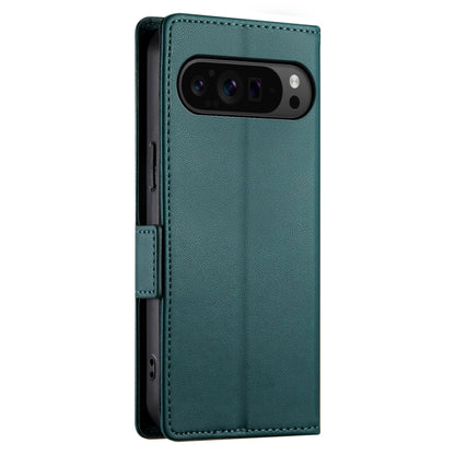 For Google Pixel 9 Pro Side Buckle Magnetic Frosted Leather Phone Case(Dark Green) by buy2fix