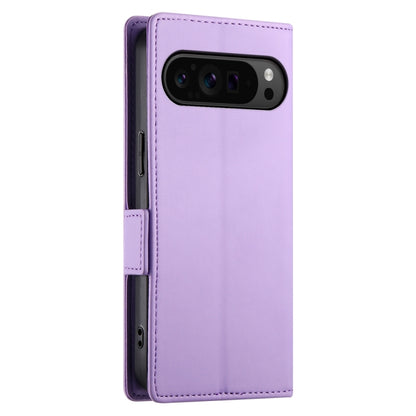 For Google Pixel 9 Pro Side Buckle Magnetic Frosted Leather Phone Case(Purple) by buy2fix