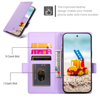 For Google Pixel 9 Pro Side Buckle Magnetic Frosted Leather Phone Case(Purple) by buy2fix