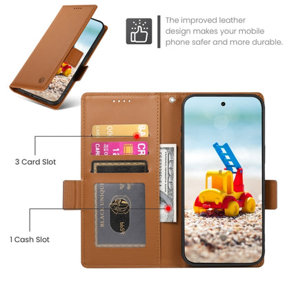 For Google Pixel 9 Pro Side Buckle Magnetic Frosted Leather Phone Case(Brown) by buy2fix