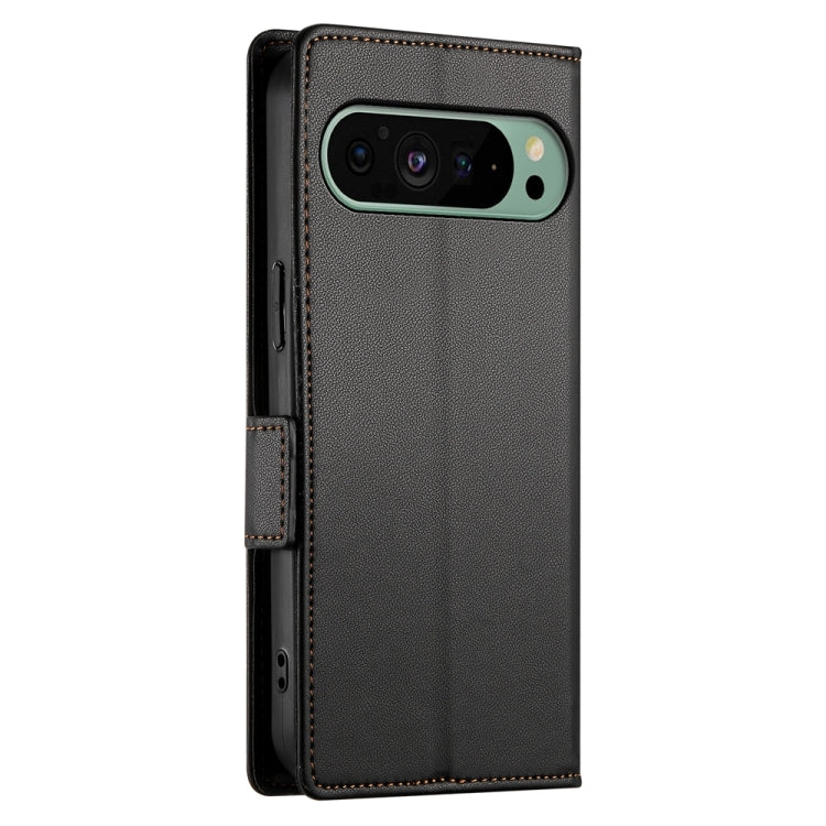 For Google Pixel 9 Side Buckle Magnetic Frosted Leather Phone Case(Black) by buy2fix