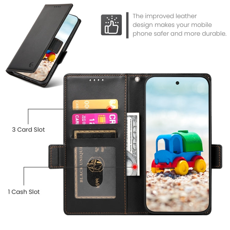 For Google Pixel 9 Side Buckle Magnetic Frosted Leather Phone Case(Black) by buy2fix