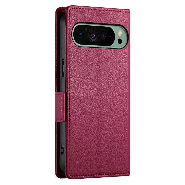 For Google Pixel 9 Side Buckle Magnetic Frosted Leather Phone Case(Wine Red) by buy2fix