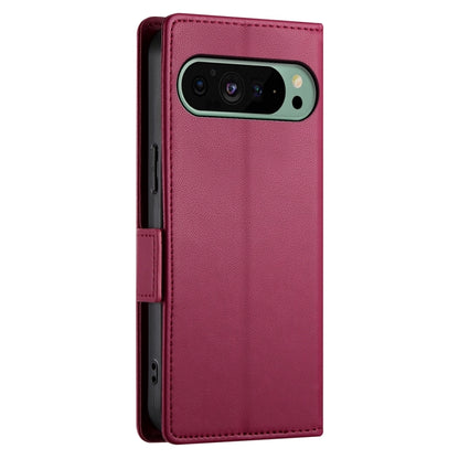 For Google Pixel 9 Side Buckle Magnetic Frosted Leather Phone Case(Wine Red) by buy2fix