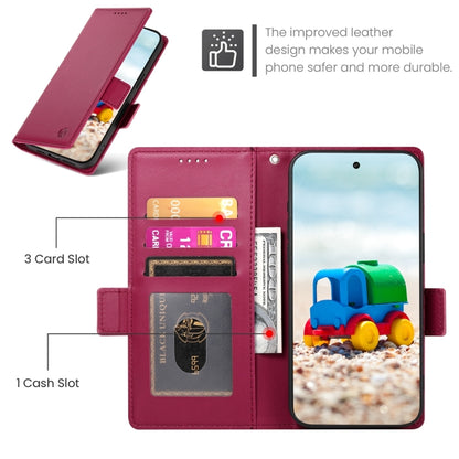 For Google Pixel 9 Side Buckle Magnetic Frosted Leather Phone Case(Wine Red) by buy2fix