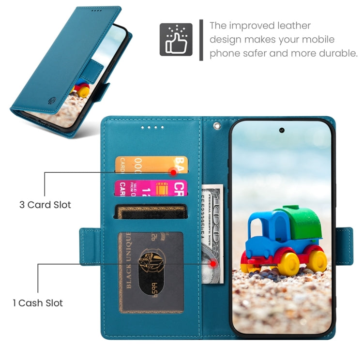 For Google Pixel 9 Side Buckle Magnetic Frosted Leather Phone Case(Blue) by buy2fix