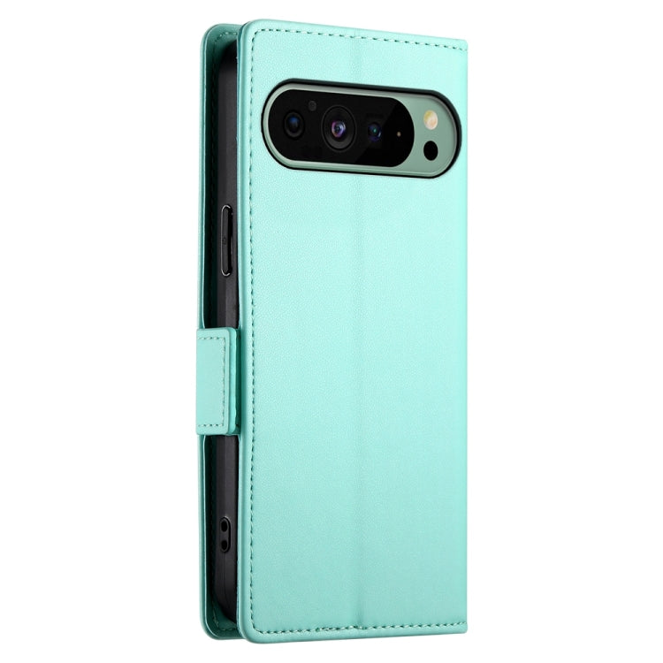 For Google Pixel 9 Side Buckle Magnetic Frosted Leather Phone Case(Mint Green) by buy2fix