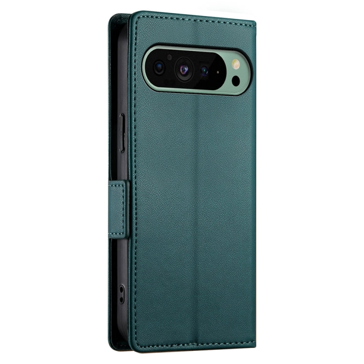 For Google Pixel 9 Side Buckle Magnetic Frosted Leather Phone Case(Dark Green) by buy2fix