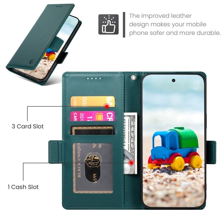 For Google Pixel 9 Side Buckle Magnetic Frosted Leather Phone Case(Dark Green) by buy2fix
