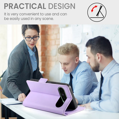 For Google Pixel 9 Side Buckle Magnetic Frosted Leather Phone Case(Purple) by buy2fix