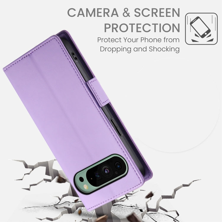 For Google Pixel 9 Side Buckle Magnetic Frosted Leather Phone Case(Purple) by buy2fix