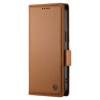 For Google Pixel 9 Side Buckle Magnetic Frosted Leather Phone Case(Brown) by buy2fix