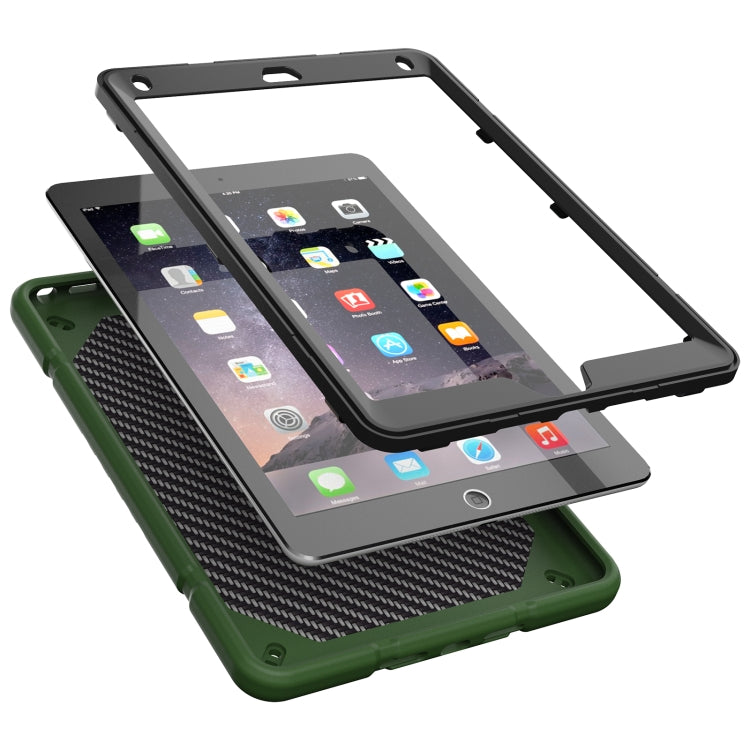 For iPad 10.2 2021 / 2020 / 2019 Armor Holder Silicone Hybrid PC Tablet Case(Army Green Black) - iPad 10.2 Cases by buy2fix | Online Shopping UK | buy2fix