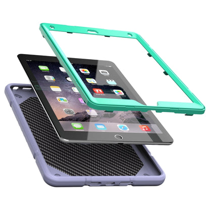 For iPad 10.2 2021 / 2020 / 2019 Armor Holder Silicone Hybrid PC Tablet Case(Purple Mint Green) - iPad 10.2 Cases by buy2fix | Online Shopping UK | buy2fix