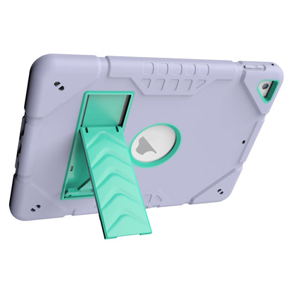 For iPad 10.2 2021 / 2020 / 2019 Armor Holder Silicone Hybrid PC Tablet Case(Purple Mint Green) - iPad 10.2 Cases by buy2fix | Online Shopping UK | buy2fix