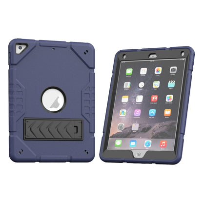 For iPad 9.7 2018 / Air / Air 2 Armor Holder Silicone Hybrid PC Tablet Case(Navy Blue Black) - iPad 9.7 (2018) & (2017) Cases by buy2fix | Online Shopping UK | buy2fix