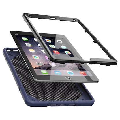 For iPad 9.7 2018 / Air / Air 2 Armor Holder Silicone Hybrid PC Tablet Case(Navy Blue Black) - iPad 9.7 (2018) & (2017) Cases by buy2fix | Online Shopping UK | buy2fix