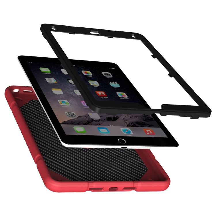 For iPad 9.7 2018 / Air / Air 2 Armor Holder Silicone Hybrid PC Tablet Case(Red Black) - iPad 9.7 (2018) & (2017) Cases by buy2fix | Online Shopping UK | buy2fix