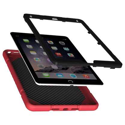 For iPad 9.7 2018 / Air / Air 2 Armor Holder Silicone Hybrid PC Tablet Case(Red Black) - iPad 9.7 (2018) & (2017) Cases by buy2fix | Online Shopping UK | buy2fix