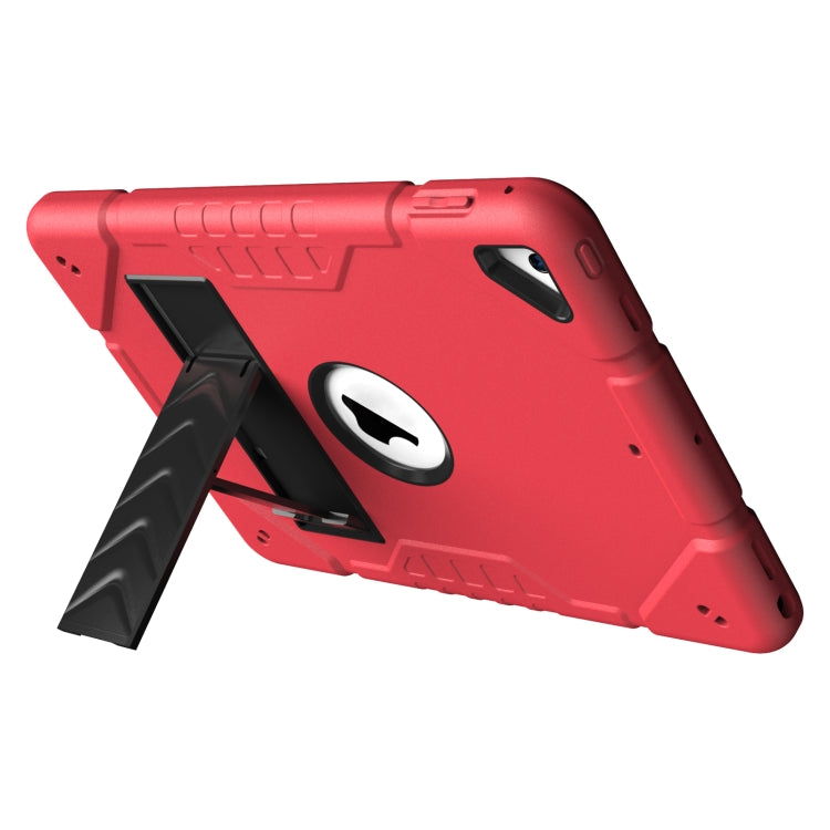 For iPad 9.7 2018 / Air / Air 2 Armor Holder Silicone Hybrid PC Tablet Case(Red Black) - iPad 9.7 (2018) & (2017) Cases by buy2fix | Online Shopping UK | buy2fix