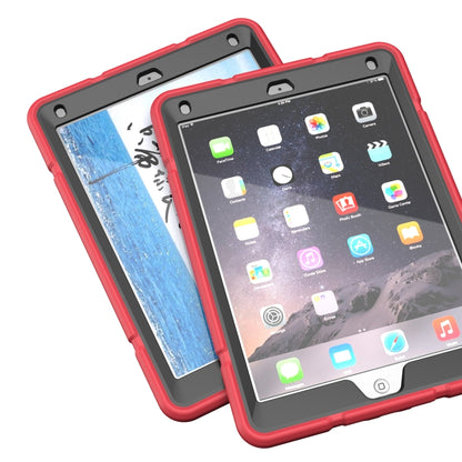 For iPad 9.7 2018 / Air / Air 2 Armor Holder Silicone Hybrid PC Tablet Case(Red Black) - iPad 9.7 (2018) & (2017) Cases by buy2fix | Online Shopping UK | buy2fix
