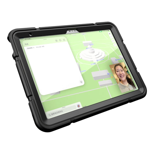 For iPad 2025 / 2022 Armor Holder Silicone Hybrid PC Tablet Case(Black) - iPad 2025 / 2022 Cases by buy2fix | Online Shopping UK | buy2fix