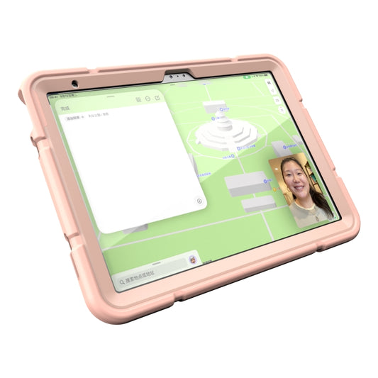 For iPad 2025 / 2022 Armor Holder Silicone Hybrid PC Tablet Case(Rose Gold) - iPad 2025 / 2022 Cases by buy2fix | Online Shopping UK | buy2fix