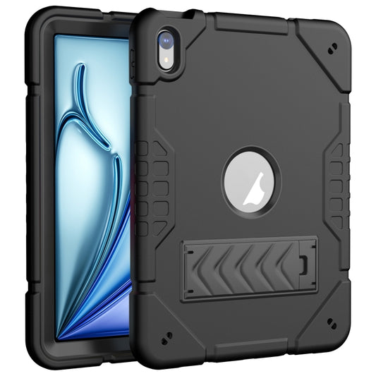 For iPad Air 11 2025 / 2024 Armor Holder Silicone Hybrid PC Tablet Case(Black) - iPad Air 11 2025 / 2024 Cases by buy2fix | Online Shopping UK | buy2fix