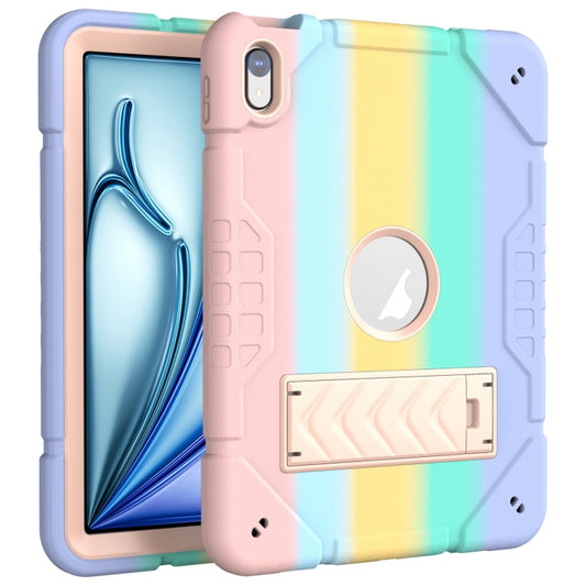 For iPad Air 11 2025 / 2024 Armor Holder Silicone Hybrid PC Tablet Case(Gradient Color Gold) - iPad Air 11 2025 / 2024 Cases by buy2fix | Online Shopping UK | buy2fix