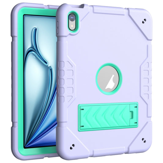For iPad Air 11 2025 / 2024 Armor Holder Silicone Hybrid PC Tablet Case(Purple Mint Green) - iPad Air 11 2025 / 2024 Cases by buy2fix | Online Shopping UK | buy2fix