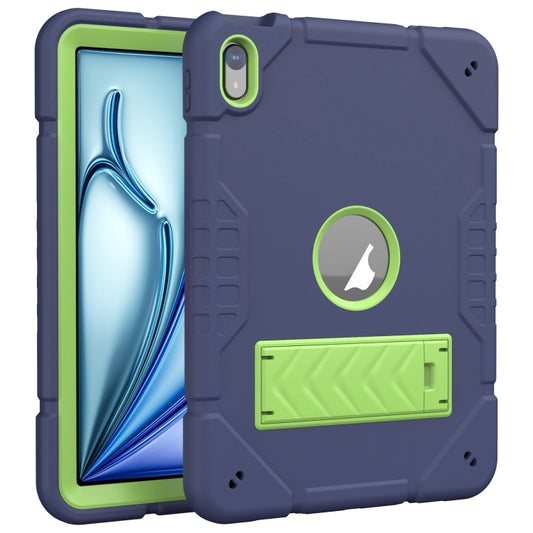 For iPad Air 11 2025 / 2024 Armor Holder Silicone Hybrid PC Tablet Case(Navy Yellow Green) - iPad Air 11 2025 / 2024 Cases by buy2fix | Online Shopping UK | buy2fix