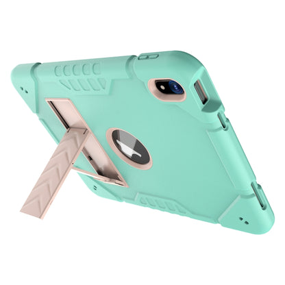 For iPad Air 2022 / 2020 10.9 Armor Holder Silicone Hybrid PC Tablet Case(Mint Green Gold) - iPad Air (2022) / (2020) 10.9 Cases by buy2fix | Online Shopping UK | buy2fix