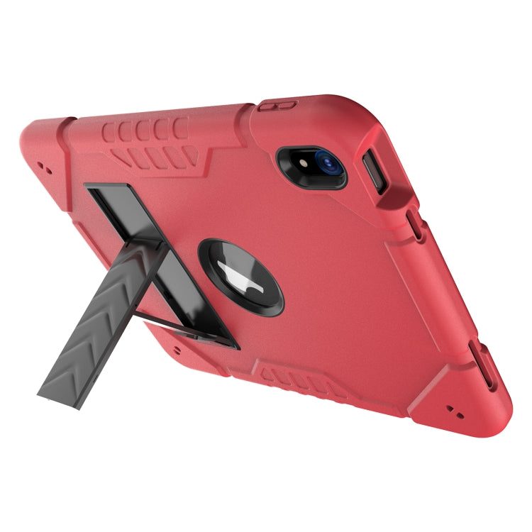 For iPad Air 2022 / 2020 10.9 Armor Holder Silicone Hybrid PC Tablet Case(Red Black) - iPad Air (2022) / (2020) 10.9 Cases by buy2fix | Online Shopping UK | buy2fix