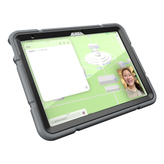 For iPad Air 2022 / 2020 10.9 Armor Holder Silicone Hybrid PC Tablet Case(Grey Black) - iPad Air (2022) / (2020) 10.9 Cases by buy2fix | Online Shopping UK | buy2fix