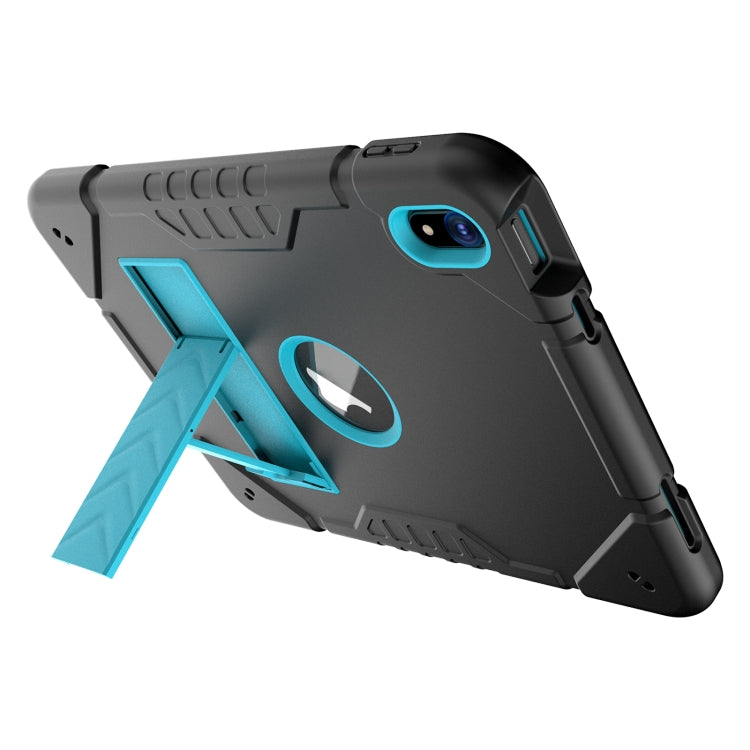 For iPad Air 2022 / 2020 10.9 Armor Holder Silicone Hybrid PC Tablet Case(Black Blue) - iPad Air (2022) / (2020) 10.9 Cases by buy2fix | Online Shopping UK | buy2fix