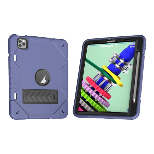 For iPad Pro 11 2022 / 2021 / 2020 Armor Holder Silicone Hybrid PC Tablet Case(Navy Blue Black) - iPad Pro 11 (2022/2021) Cases by buy2fix | Online Shopping UK | buy2fix