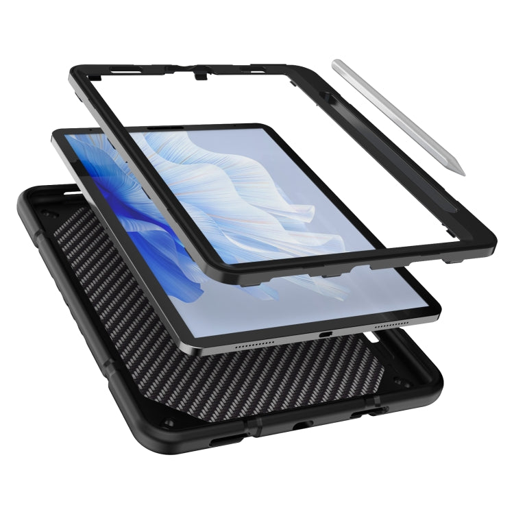 For iPad Pro 11 2022 / 2021 / 2020 Armor Holder Silicone Hybrid PC Tablet Case(Black) - iPad Pro 11 (2022/2021) Cases by buy2fix | Online Shopping UK | buy2fix
