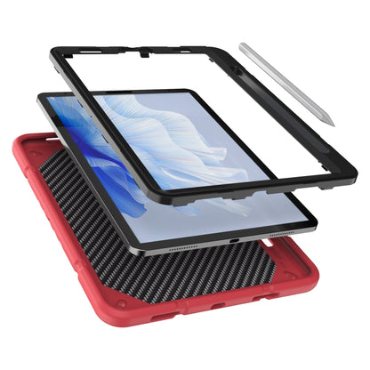 For iPad Pro 11 2022 / 2021 / 2020 Armor Holder Silicone Hybrid PC Tablet Case(Red Black) - iPad Pro 11 (2022/2021) Cases by buy2fix | Online Shopping UK | buy2fix