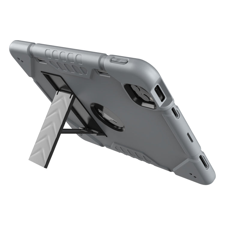 For iPad Pro 11 2022 / 2021 / 2020 Armor Holder Silicone Hybrid PC Tablet Case(Grey Black) - iPad Pro 11 (2022/2021) Cases by buy2fix | Online Shopping UK | buy2fix