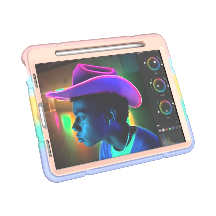 For iPad Pro 11 2022 / 2021 / 2020 Armor Holder Silicone Hybrid PC Tablet Case(Gradient Color Gold) - iPad Pro 11 (2022/2021) Cases by buy2fix | Online Shopping UK | buy2fix