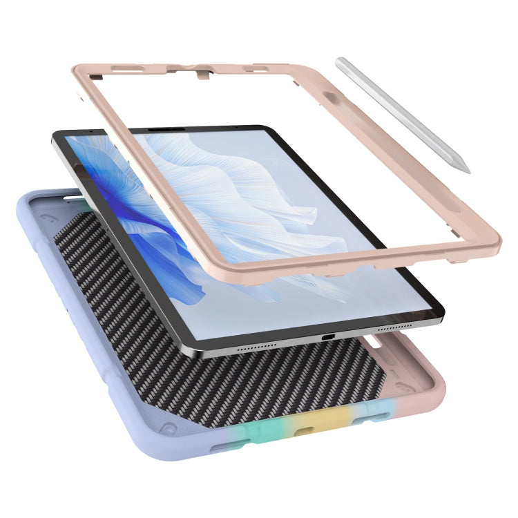 For iPad Pro 11 2022 / 2021 / 2020 Armor Holder Silicone Hybrid PC Tablet Case(Gradient Color Gold) - iPad Pro 11 (2022/2021) Cases by buy2fix | Online Shopping UK | buy2fix