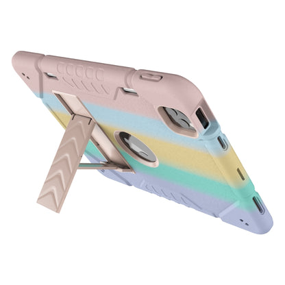 For iPad Pro 11 2022 / 2021 / 2020 Armor Holder Silicone Hybrid PC Tablet Case(Gradient Color Gold) - iPad Pro 11 (2022/2021) Cases by buy2fix | Online Shopping UK | buy2fix