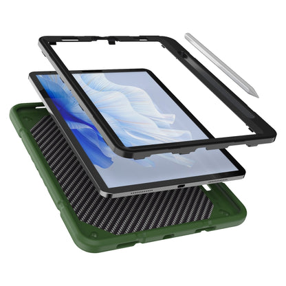 For iPad Pro 11 2022 / 2021 / 2020 Armor Holder Silicone Hybrid PC Tablet Case(Army Green Black) - iPad Pro 11 (2022/2021) Cases by buy2fix | Online Shopping UK | buy2fix