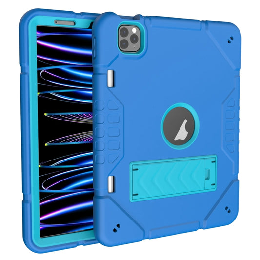 For iPad Pro 11 2022 / 2021 / 2020 Armor Holder Silicone Hybrid PC Tablet Case(Blue) - iPad Pro 11 (2022/2021) Cases by buy2fix | Online Shopping UK | buy2fix