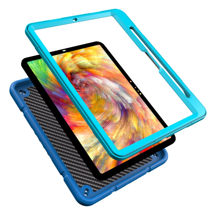 For iPad Pro 11 2022 / 2021 / 2020 Armor Holder Silicone Hybrid PC Tablet Case(Blue) - iPad Pro 11 (2022/2021) Cases by buy2fix | Online Shopping UK | buy2fix