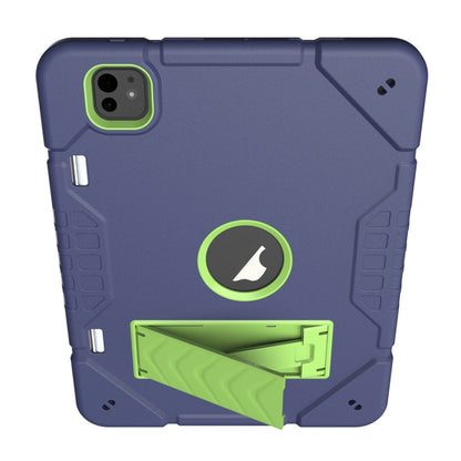 For iPad Pro 11 2024 Armor Holder Silicone Hybrid PC Tablet Case(Navy Yellow Green) - iPad Pro 11 2024 Cases by buy2fix | Online Shopping UK | buy2fix