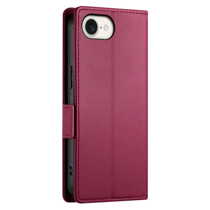 For iPhone 16e Side Buckle Magnetic Frosted Leather Phone Case(Wine Red) by buy2fix
